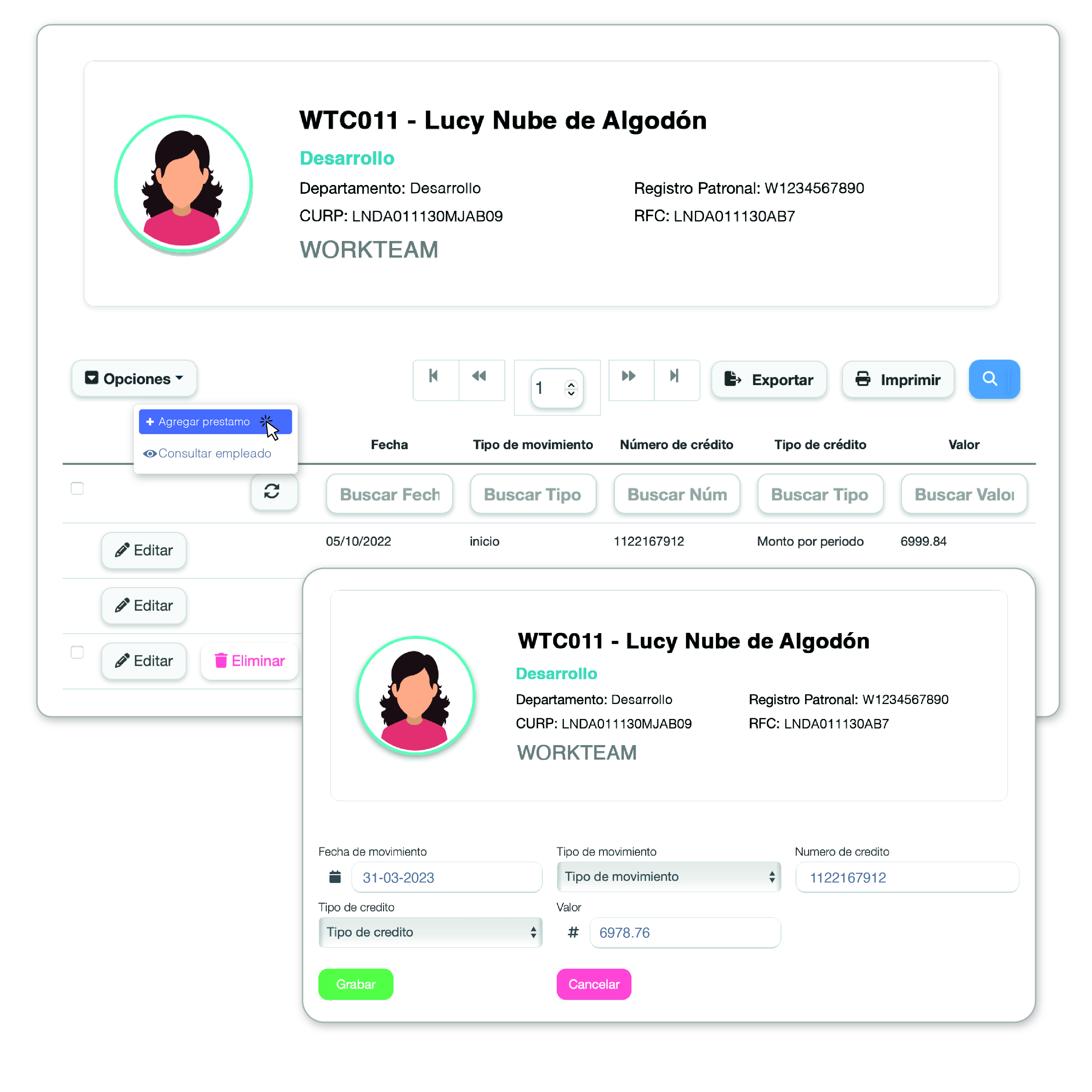 Control de INFONAVIT