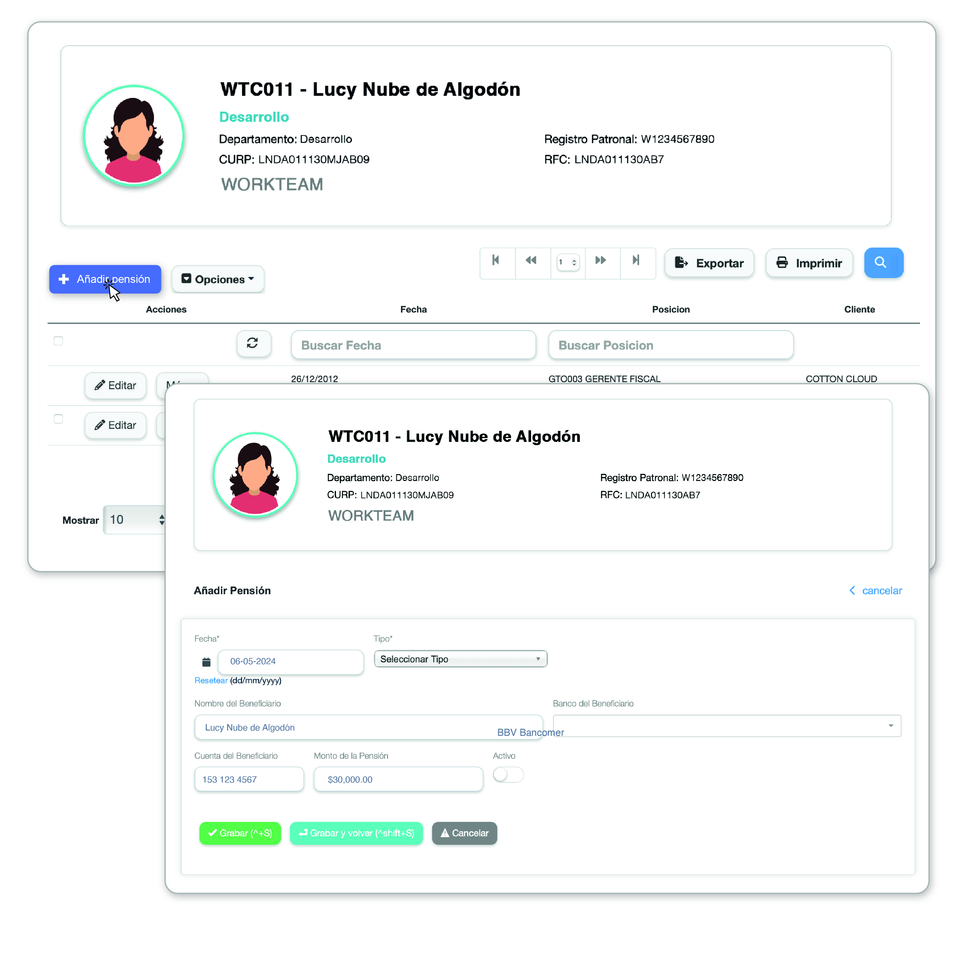 Control de Pensiones